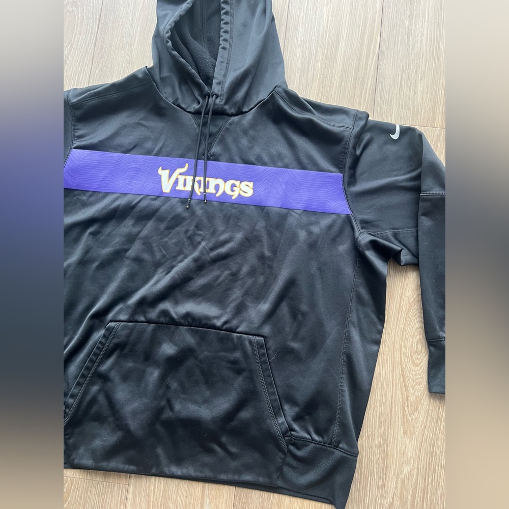 Minnesota Vikings Nike Hoodie Mens XXL Pullover Sweatshirt Black - Picture 2 of 6